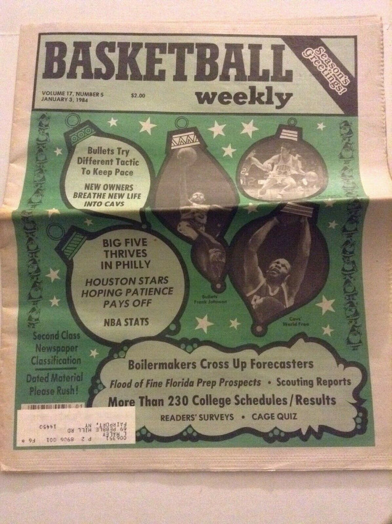 Basketball Weekly Frank Johnson Houstons Stars January 3, 1984 091119nonrh
