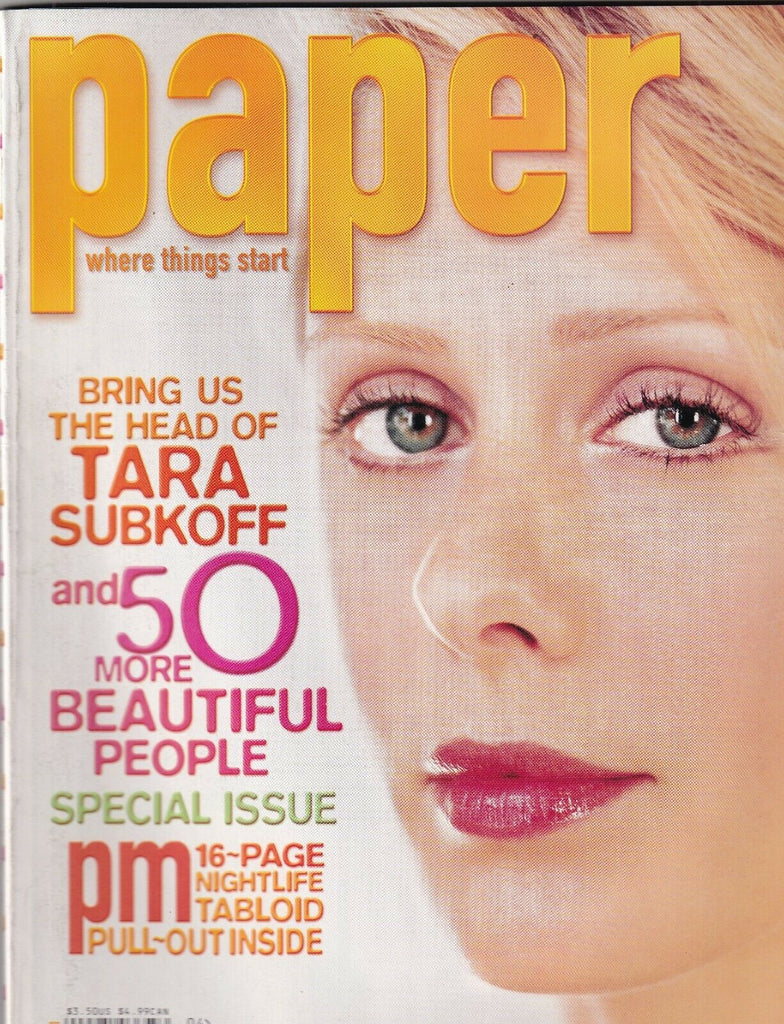 Paper Magazine Tara Subkoff 50 Beautiful People April 2001 082819nonr