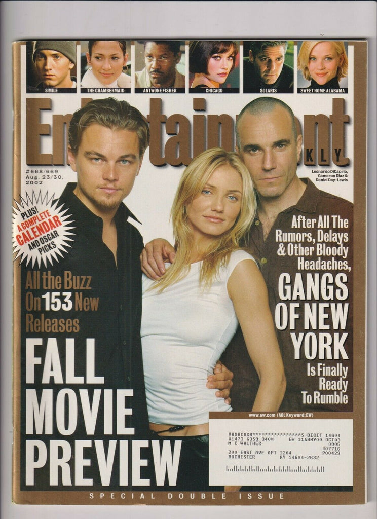 Entertainment Weekly Leonardo DiCaprio Cameron Diaz August 23, 2002 102319nonr