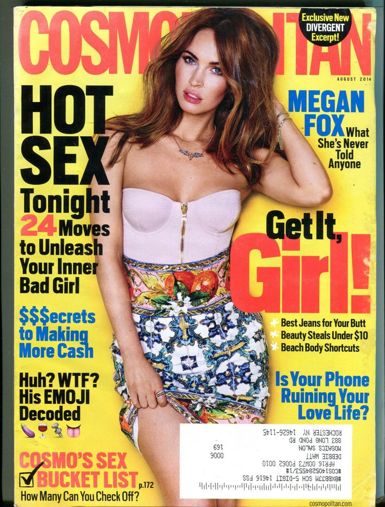 Cosmopolitan Magazine August 2014 Megan Fox EX w/ML 101416jhe