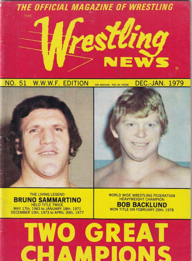 Wrestling New Bruno Sammartino Bob Backlund December/January 1979 062319nonr