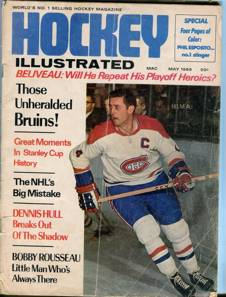 Hockey Illustrated Magazine May 1969 Jean Beliveau GD No ML 050417nonjhe