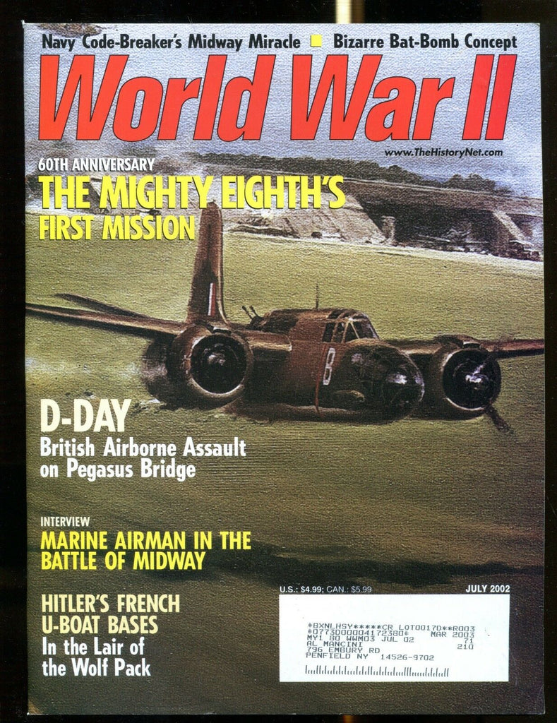 World War II Magazine July 2002 D-Day EX w/ML 122816jhe
