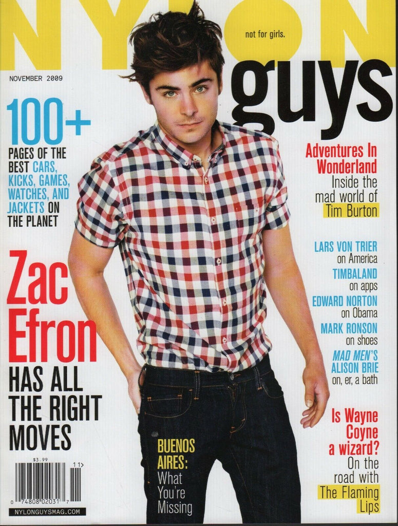Nylon Guys November 2009 Zac Efron Tim Burton Edward Norton Timbaland 060118DBF