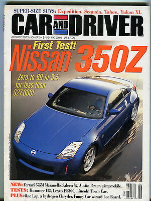 Car and Driver Magazine August 2002 Nissan 350Z EX 031416jhe