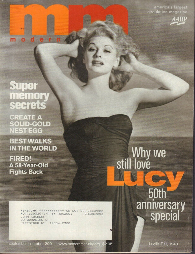 Modern Magazine September-October 2001 Lucille Ball AARP Magazine 101917nonDBE