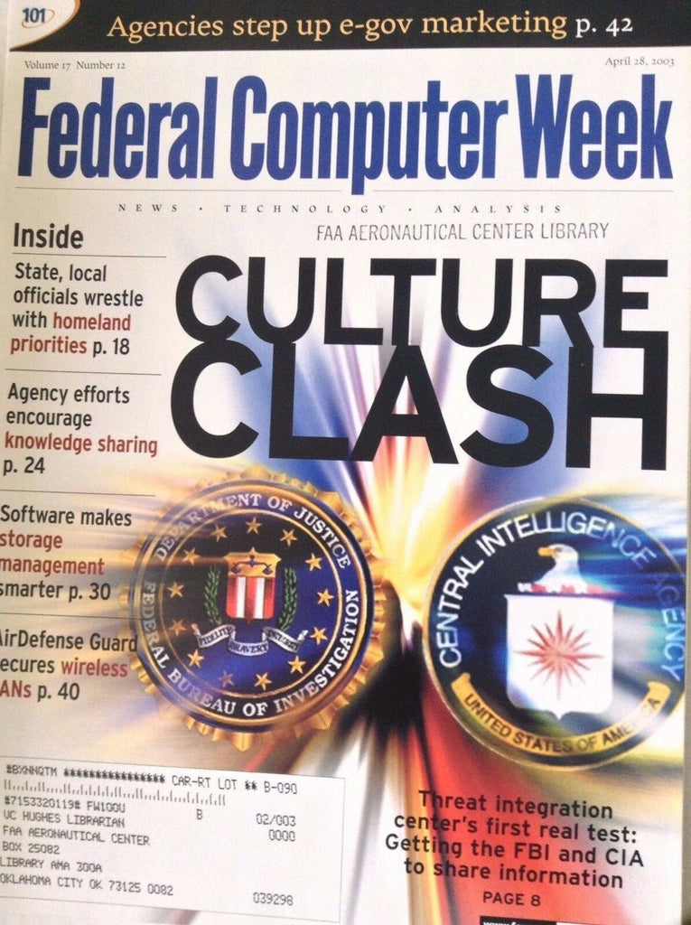 Federal Computer Week Magazine Homeland Priorities April 28, 2003 082817nonrh2