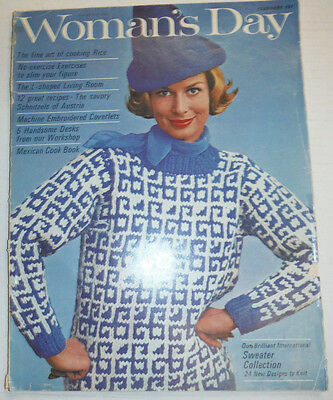 Woman's Day Magazine Cooking Rice & Sweater Collection February 1964 032315R