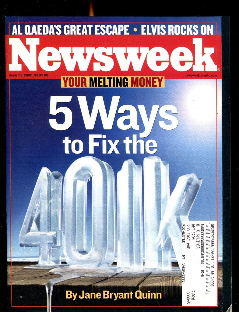 Newsweek Magazine August 19 2002 5 Ways To Fix The 401k EX w/ML 122316jhe