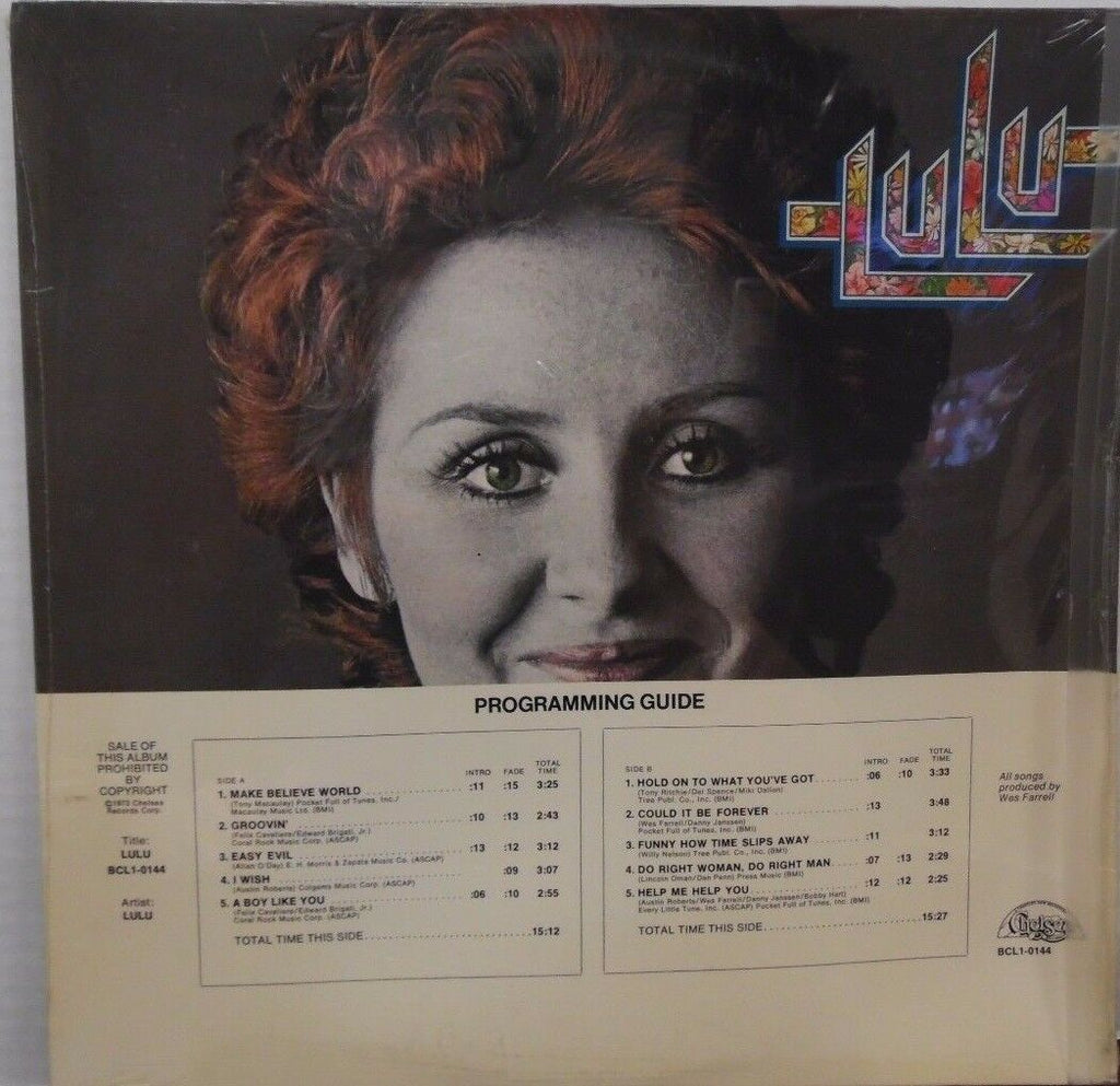 Lulu 33 RPM BCL1-0144-A Chelsea Records 1972 SW 091216LLE