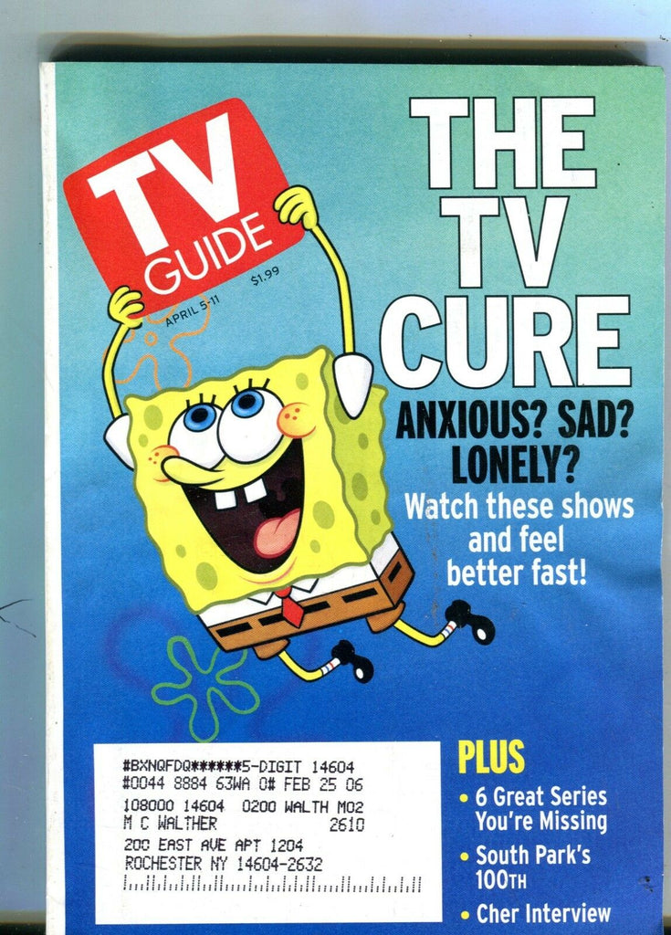 TV Guide Magazine April 5-11 2003 Spongebob EX w/ML 100616jhe