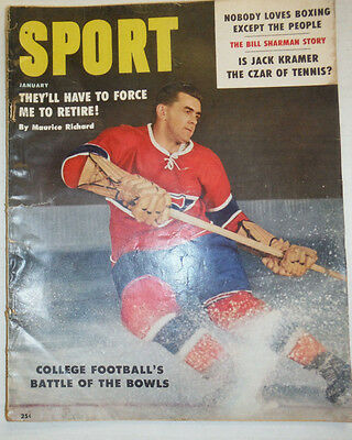 Sport Magazine Maurice Richard & Jack Kramer January 1959 VG COND 021715r2