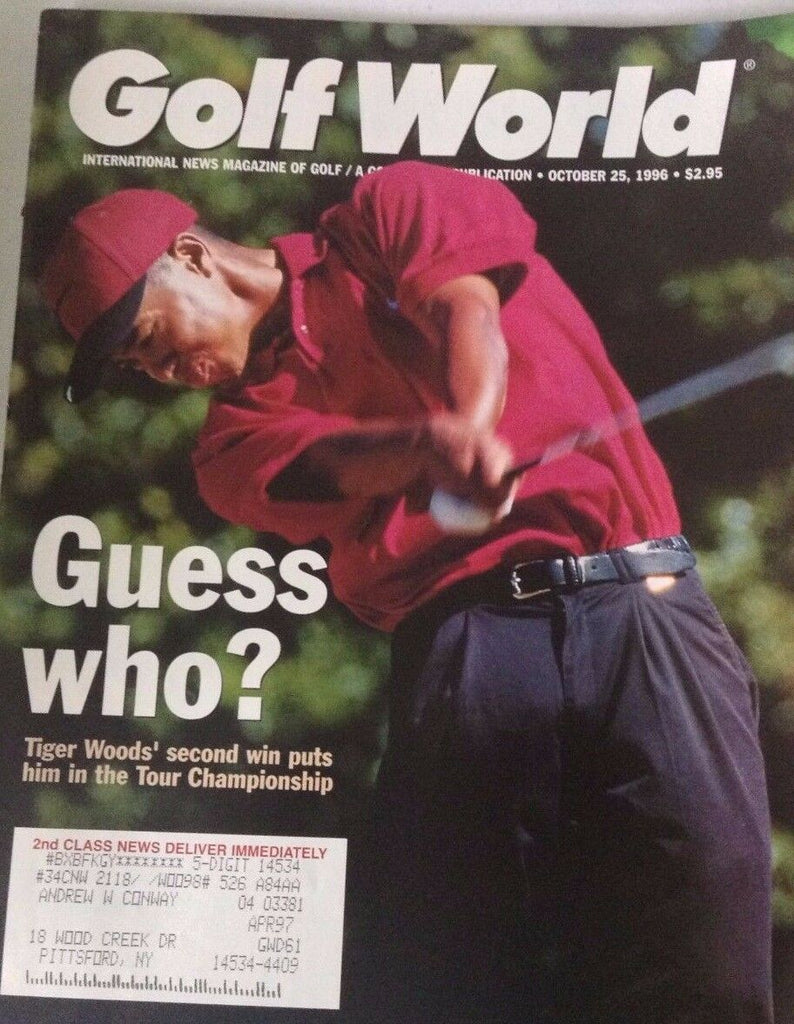 Golf World Magazine Tiger Woods Tour Championship October 25, 1996 072417nonrh