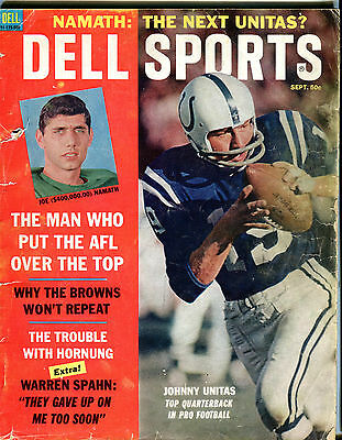 Dell Sports Magazine September 1965 Joe Namath Johnny Unitas GD 042216jhe