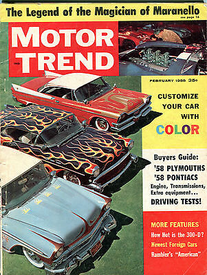 Motor Trend Magazine February 1958 Customize Your Car Wtih Color VG 041416jhe