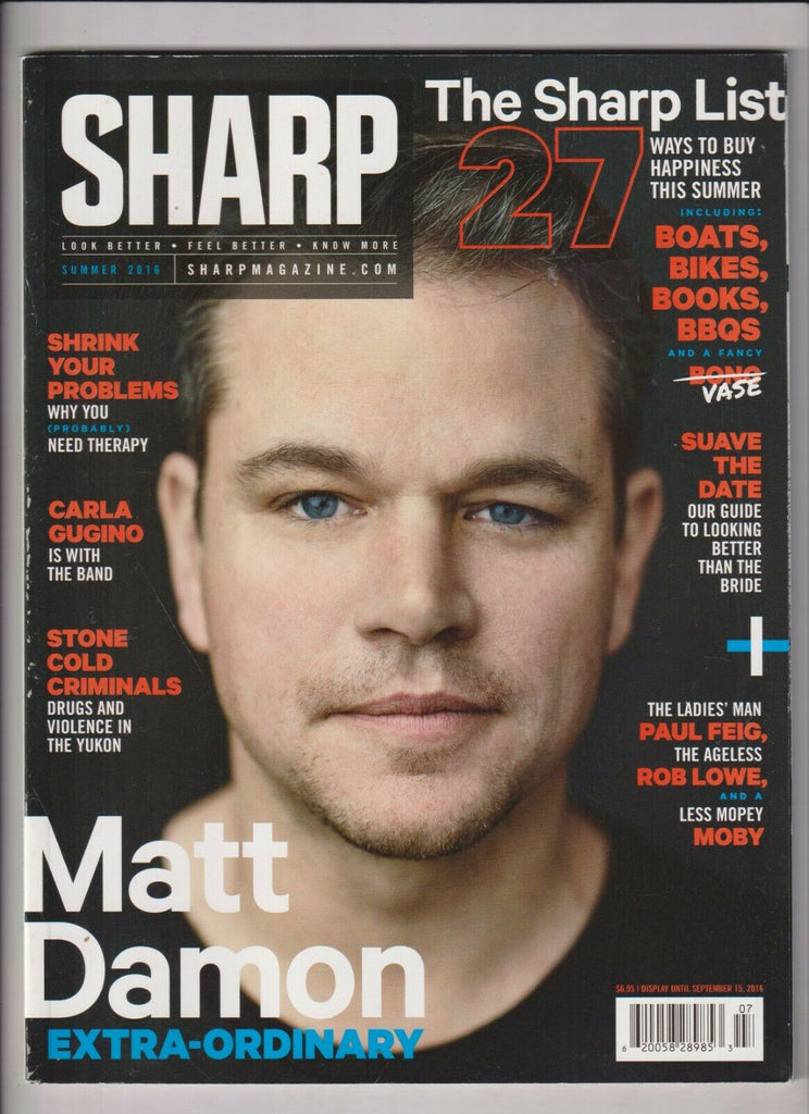 Sharp Mag Matt Damon The Sharp List Carla Gugino Summer 2016 031020nonr
