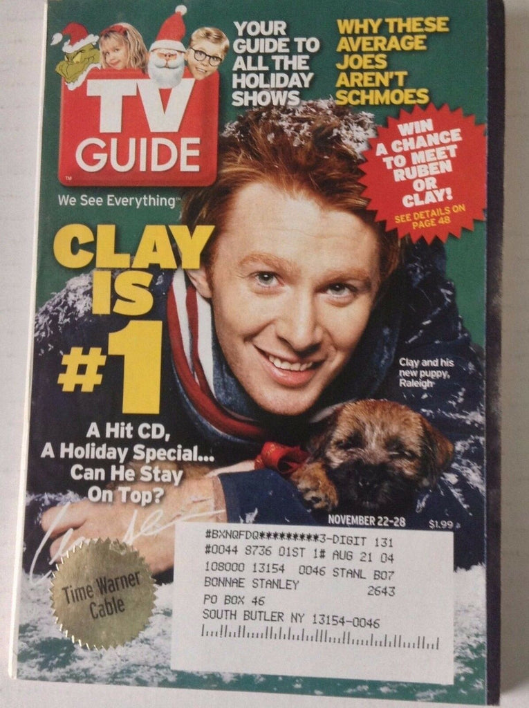TV Guide Magazine Clay Aiken Is Number 1 November 22-28, 2003 050717nonrh