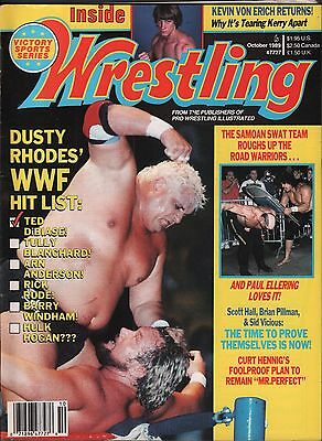 Inside Wrestling October 1989 Dusty Rhodes,Kevin Von Erich VG 020416DBE