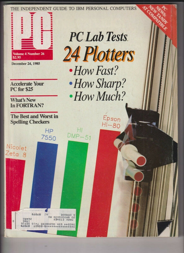 PC Magazine PC Lab Tests 24 Plotters Vol.4 No.26 December 24, 1985 120619nonr