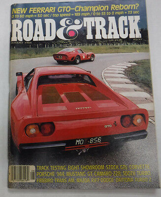 Road & Track Magazine New Ferrari GTO August 1984 NO ML 072715R