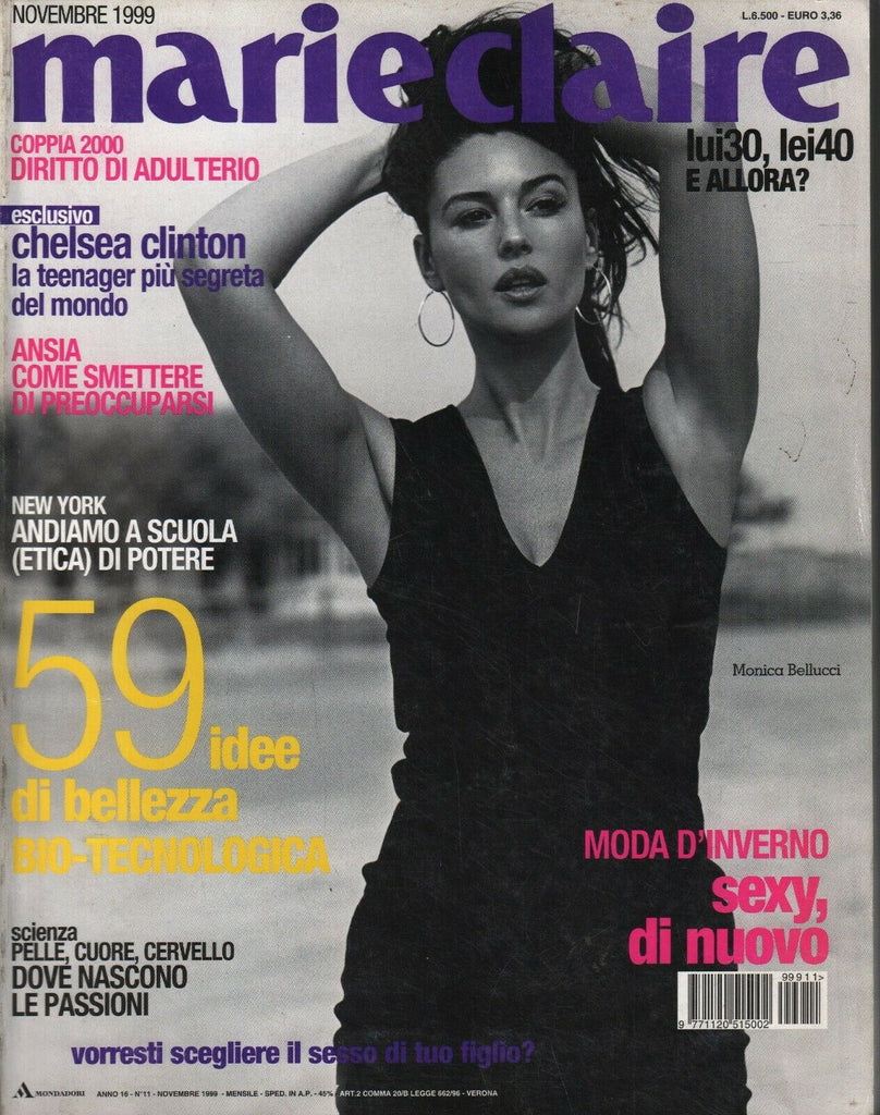 Marie Claire Italian Fashion Nov 1999 Monica Bellucci Chelsea Clinton 101220ame