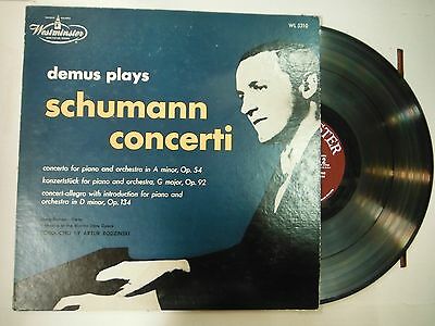 33 RPM Vinyl Demus Plays Schumann Concerti Westminster WL5310 121514KME