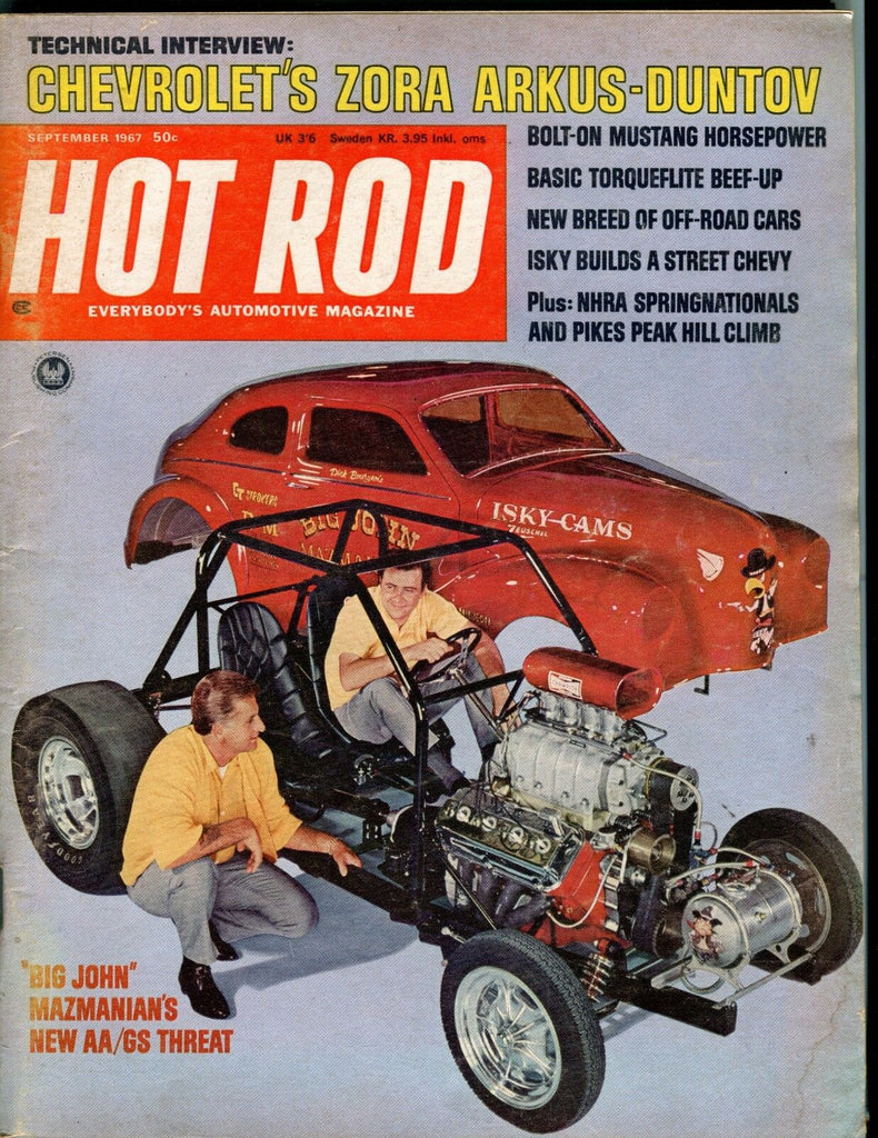 Hot Rod Magazine September 1967 John Mazmanian VG No ML 051917nonjhe
