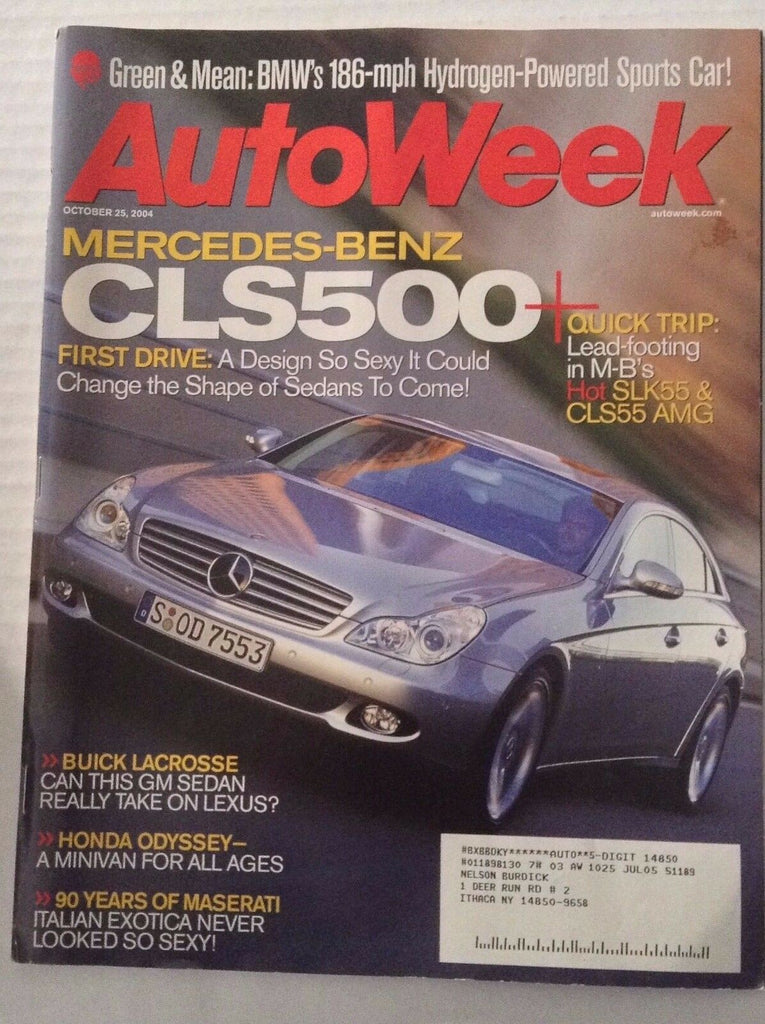 Autoweek Magazine Mercedes-Benz CLS500 October 25, 2004 011617rh