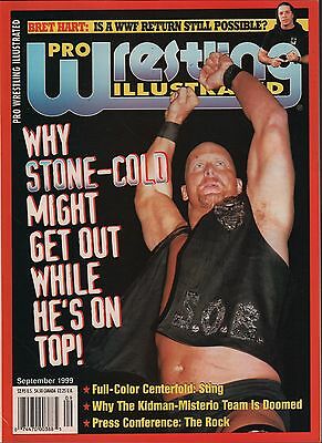 Pro Wrestling Illustrated September 1999 Steve Austin, Bret Hart EX 011916DBE