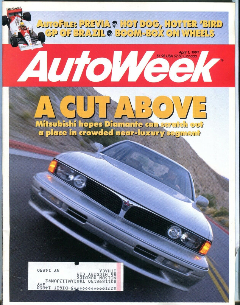 AutoWeek Magazine April 1 1991 Mitsubishi Diamante EX w/ML 022317nonjhe