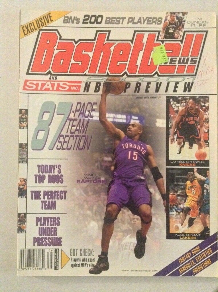 Basketball News Vince Carter Kobe Bryant 2000-01 051019nonrh