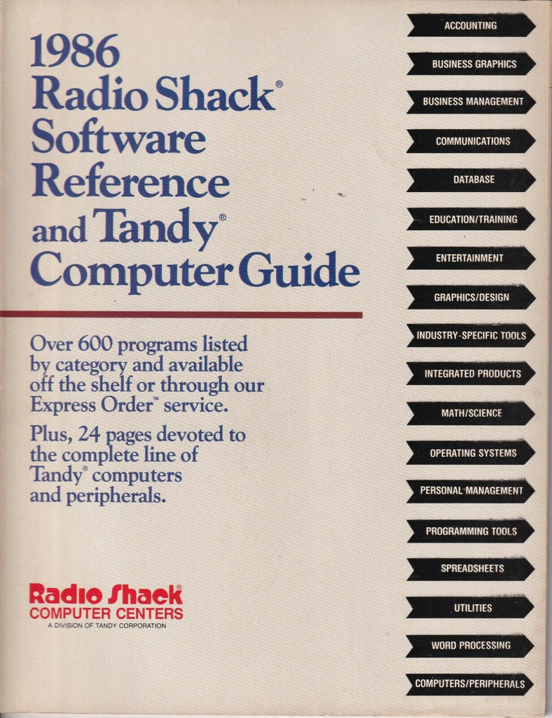 Radio Shack Software And Tandy Computer Guide Magazine 1986 022019nonr