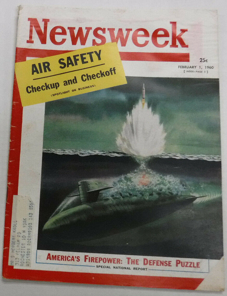 Newsweek Magazine Air Safety February 1, 1960 100716R