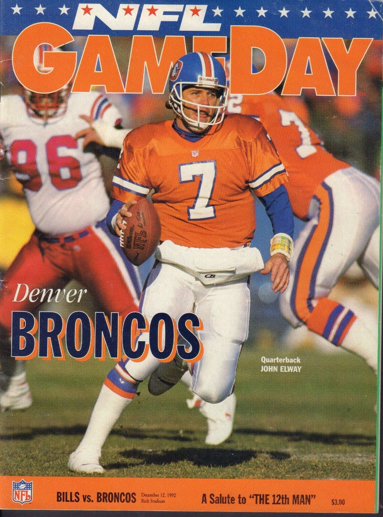NFL Game Day Program 1992 Bills vs. Broncos John Elway 072917nonjhe