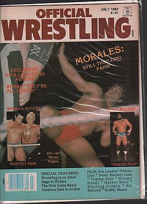 Official Wrestling July 1983 Morales, Snuka, Randy Savage VG 012016DBE