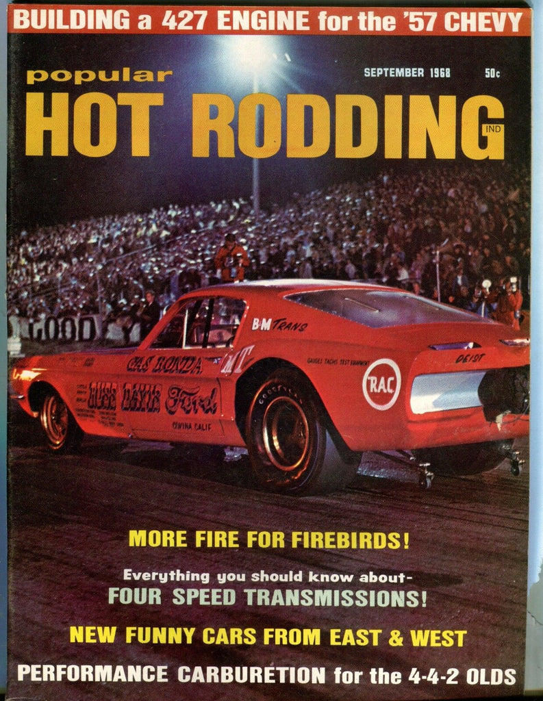 Popular Hot Rodding Magazine September 1968 Firebirds EX No ML 030717nonjhe