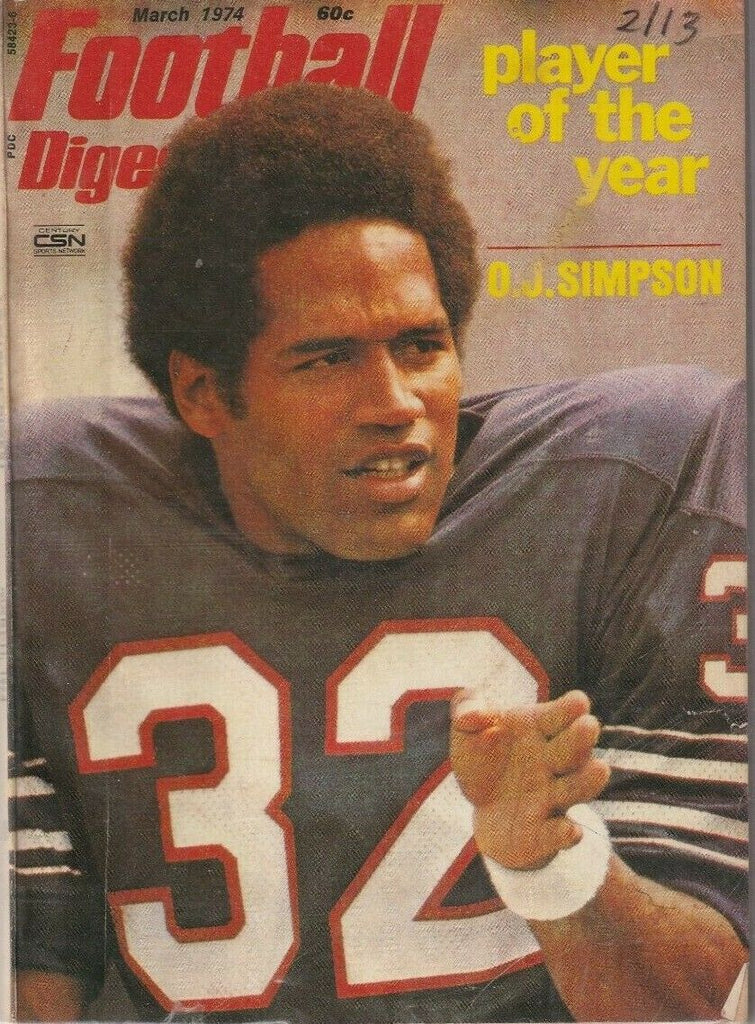 Football Digest Magazine O.J. Simpson March 1974 021219nonr