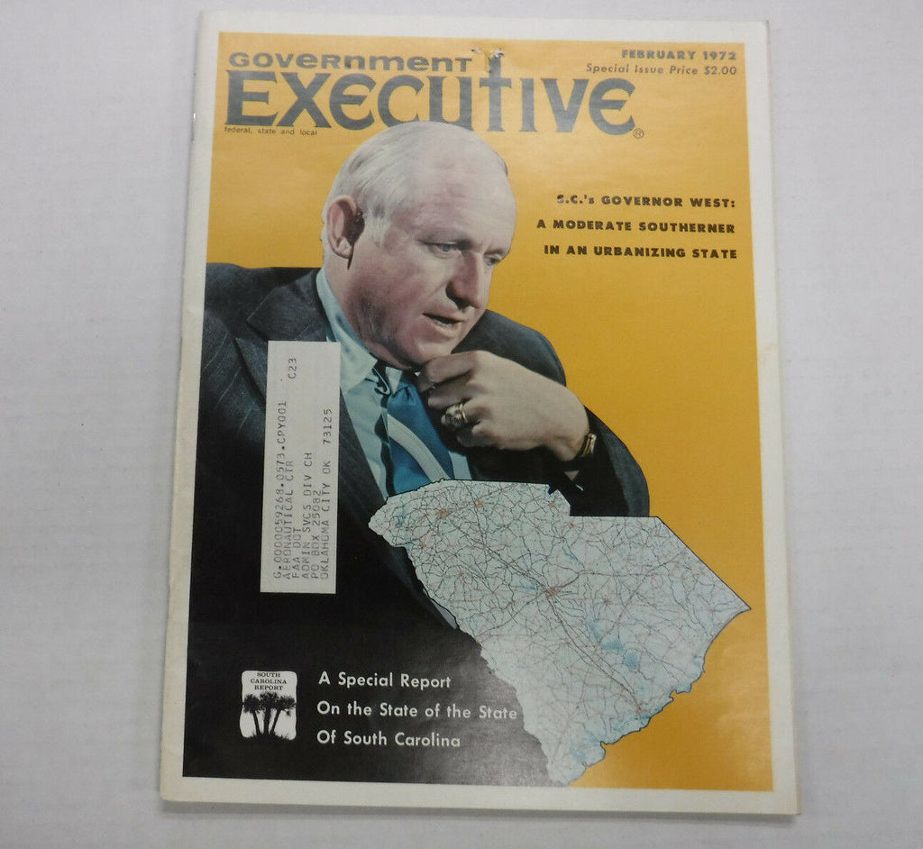 Government Executive Magazine SC's Governor West February 1972 FAL FAA 110816R