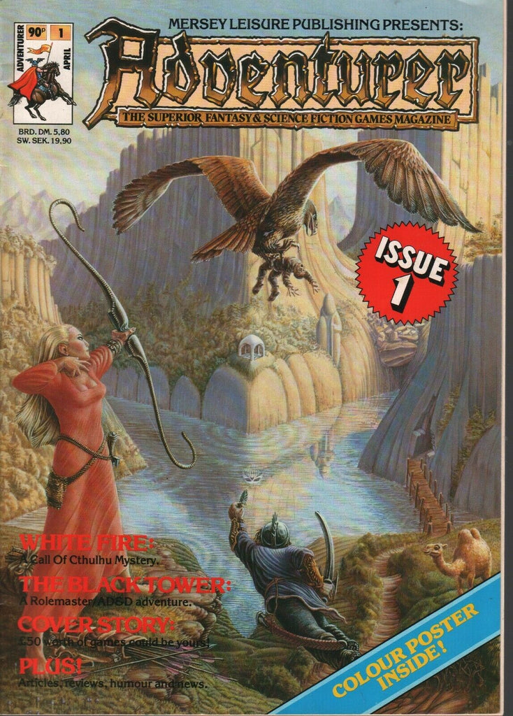 Adventurer Fantasy Mag First Issue April 1986 Cthulhu Black Tower D&D 082820AME