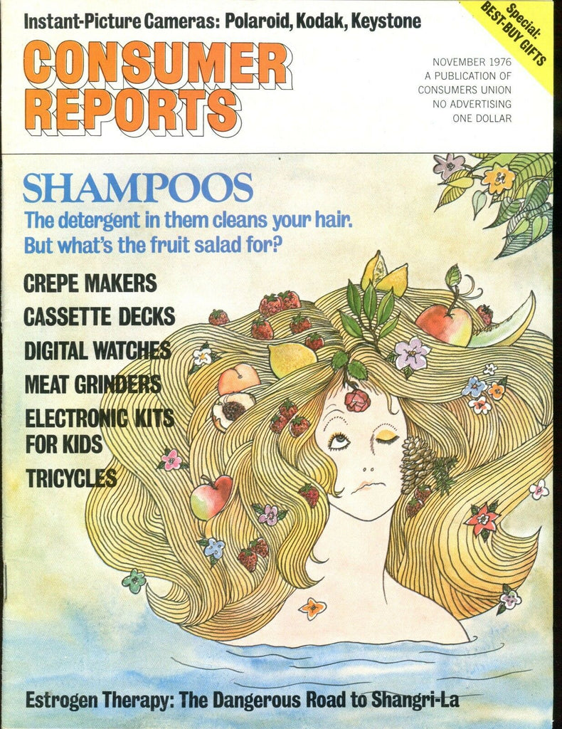Consumer Reports Magazine November 1976 Shampoos VGEX No ML 020117jhe
