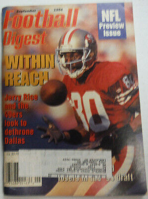 Football Digest Magazine Jerry Rice NFL Preview Issue September 1994 050515R