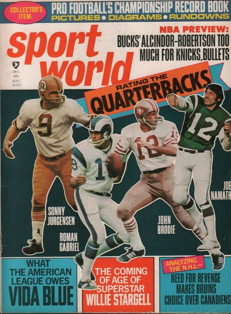 Sport World December 1971 Joe Namath John Brodie Willie Stargell 050719DBE2