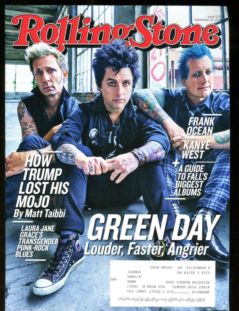 Rolling Stone Magazine September 22 2016 Green Day EX w/ML 011717jhe