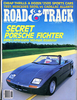 Road & Track November 1986 Secret Porsche Fighter BMW Roadster VGEX 122315jhe