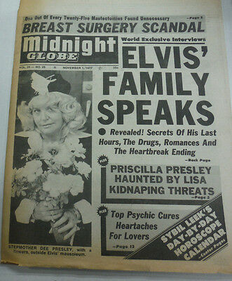 Midnight Globe Magazine Elvis Presley's Family Speaks November 1977 081415R