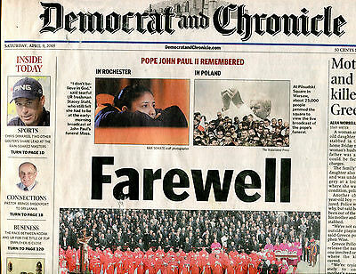 Rochester Democrat And Chronicle April 9 2005 Pope John Paul II VGEX 040716jhe
