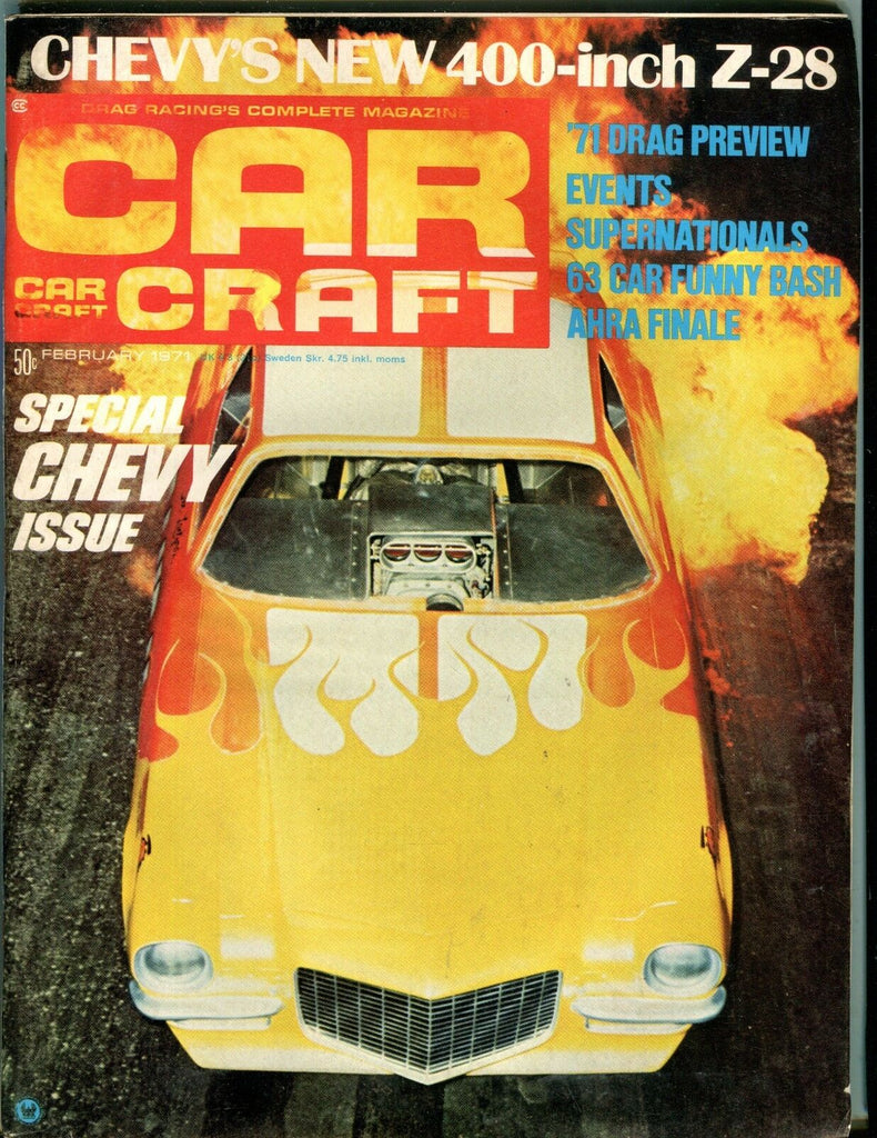 Car Craft Magazine February 1971 Chevy Issue EX No ML 051117nonjhe