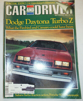 Car And Driver Magazine Dodge Daytona Turbo Z September 1983 032415R