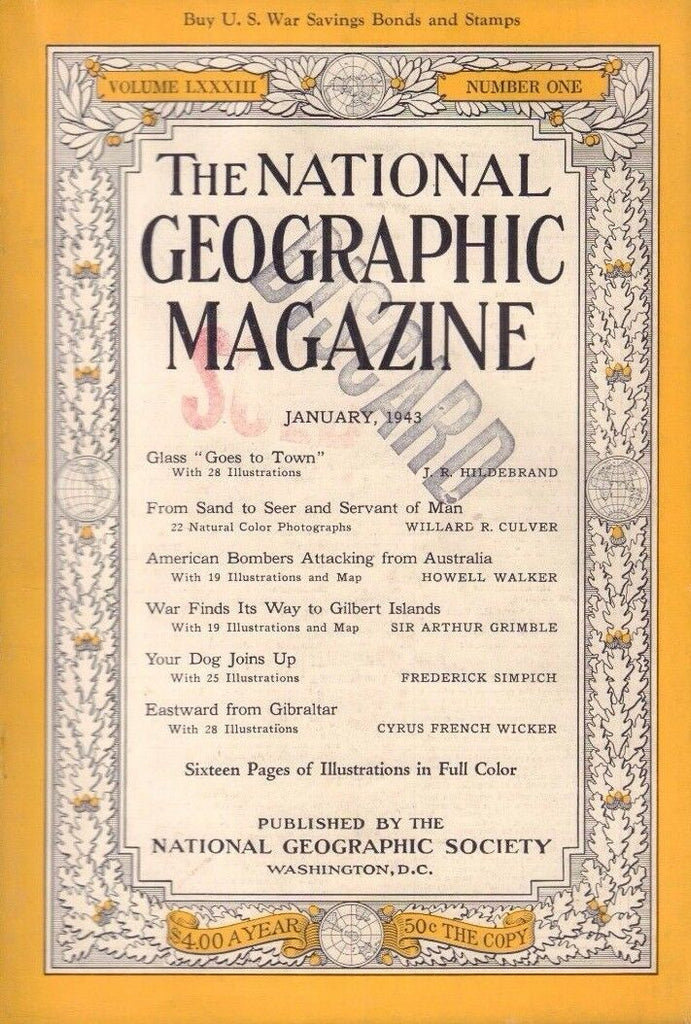 National Geographic January 1943 Glass "Goes to Town" 020817DBE