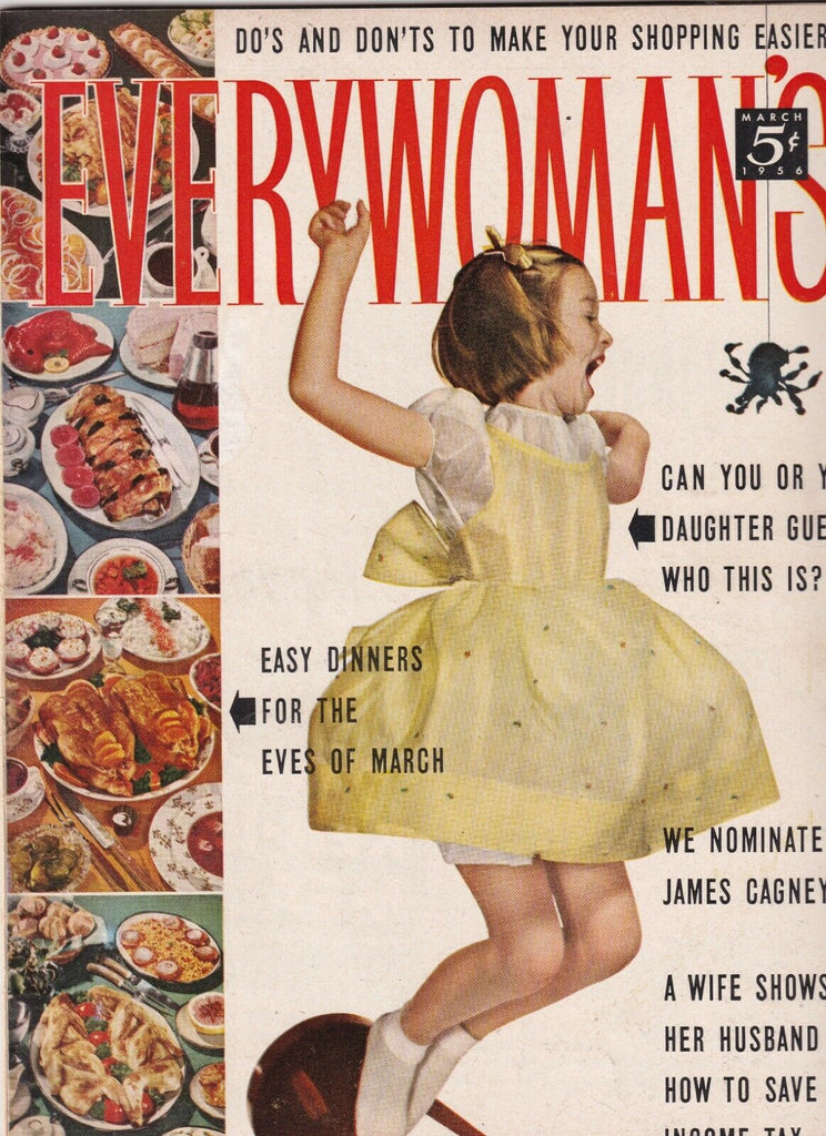Everywoman's Mag Easy Dinners & James Cagney March 1956 100719nonr